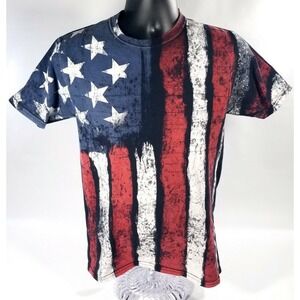 ODM IT'S ABOUT THE ART AMERICAN FLAG STARS & STRIPES PATRIOTIC T-SHIRT S‎